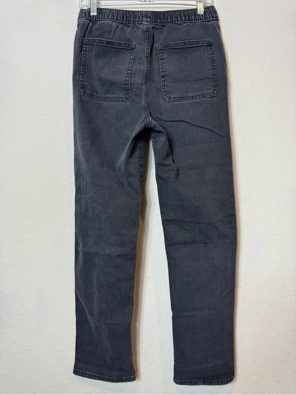 Old Navy Pull On Straight Denim Pants Jeans Black Drawstring Elastic Waist XXL